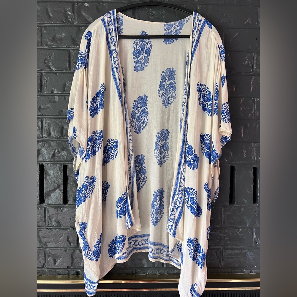 Blue and White Floral Kimono